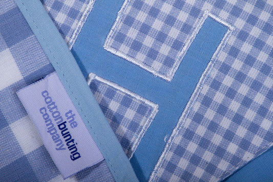 Blue Happy Birthday Bunting Close Up