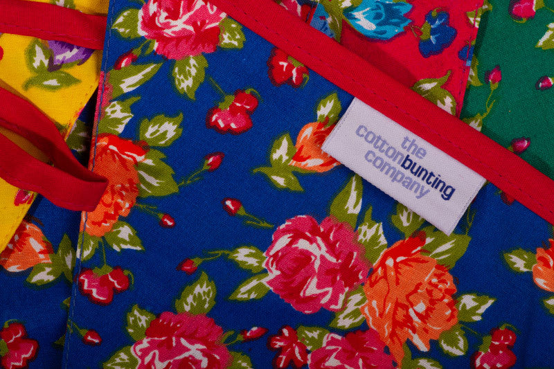 Bright Floral Bunting Close Up