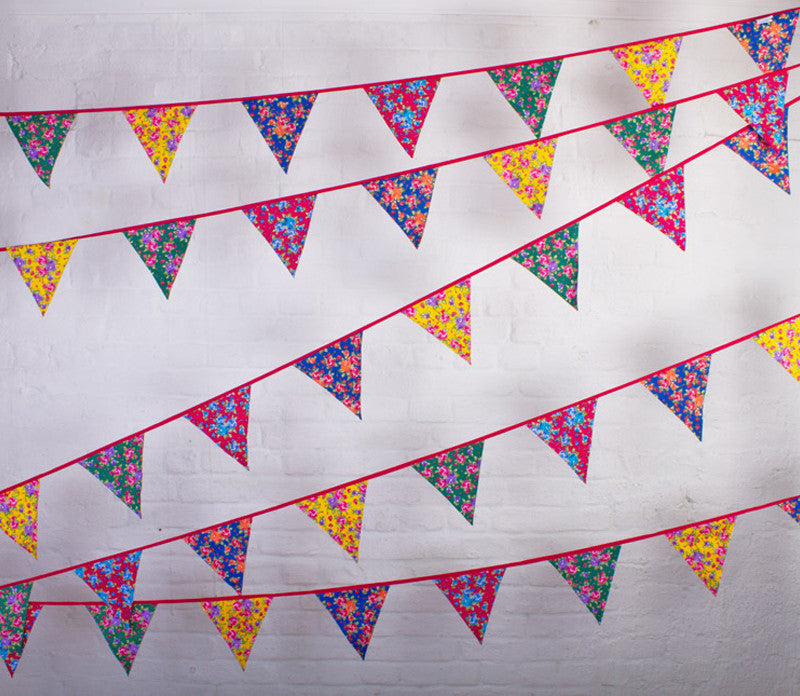 Bright Multi-Coloured Floral Wedding Bunting