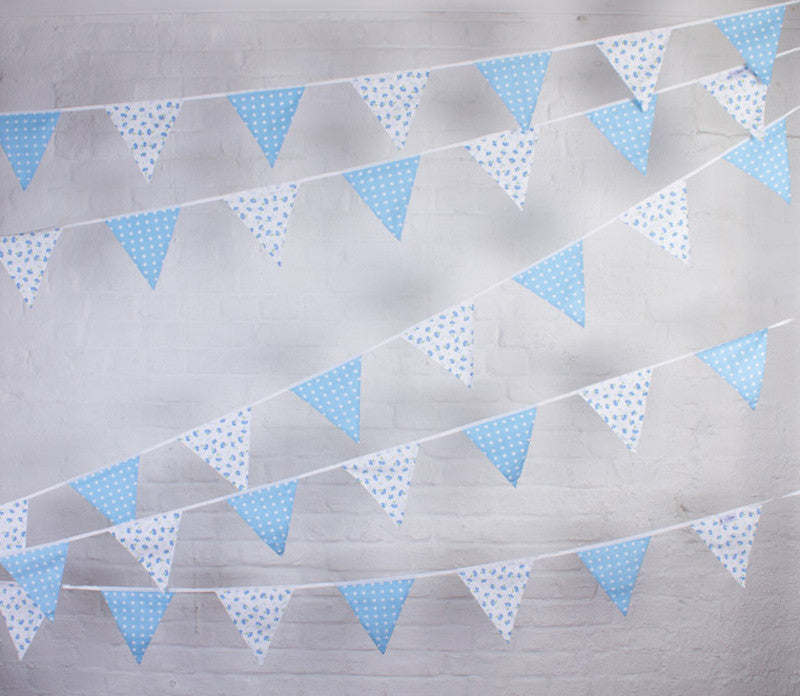 Blue Floral Forget-Me-Not Fabric Cotton Bunting