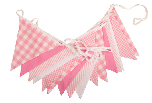 Shades of Pink Bunting to buy online from the Cotton Bunting Company