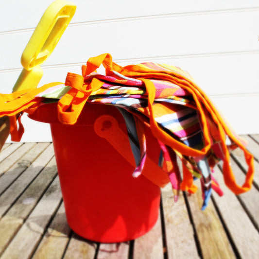 Beach Hut Fabric Striped Bunting