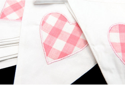 Pink Heart Fabric Bunting