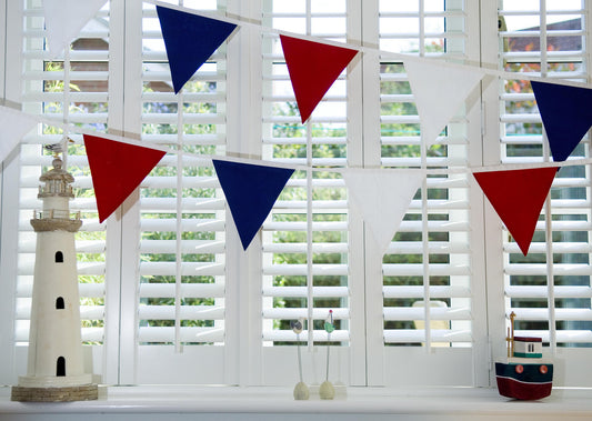 buy Red White & Blue Cotton Bunting for VE Day Celebrations