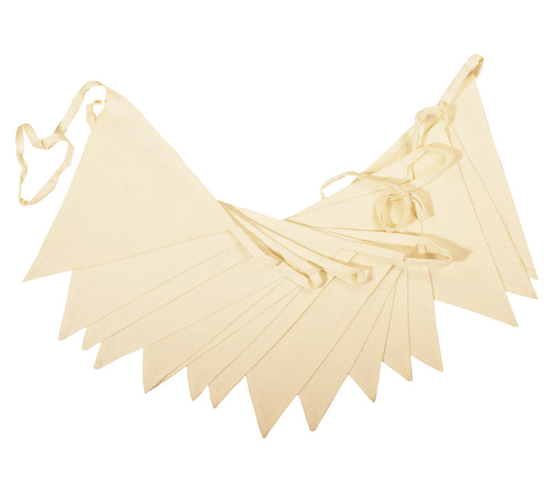 Cream fabric wedding bunting