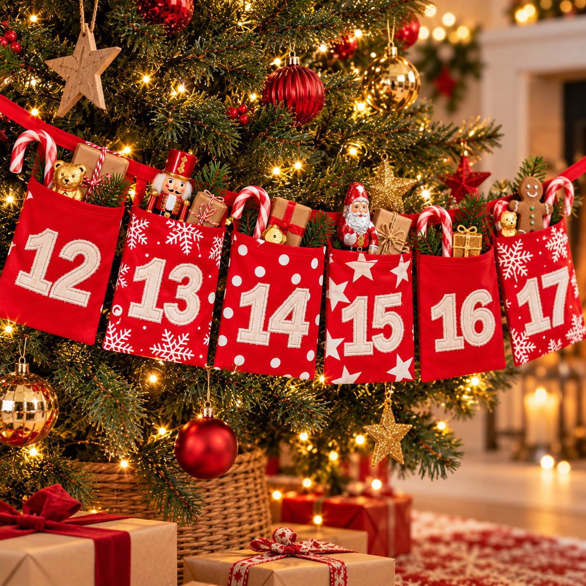 Fill-Your-Own Advent Calendar Bunting 3.2m