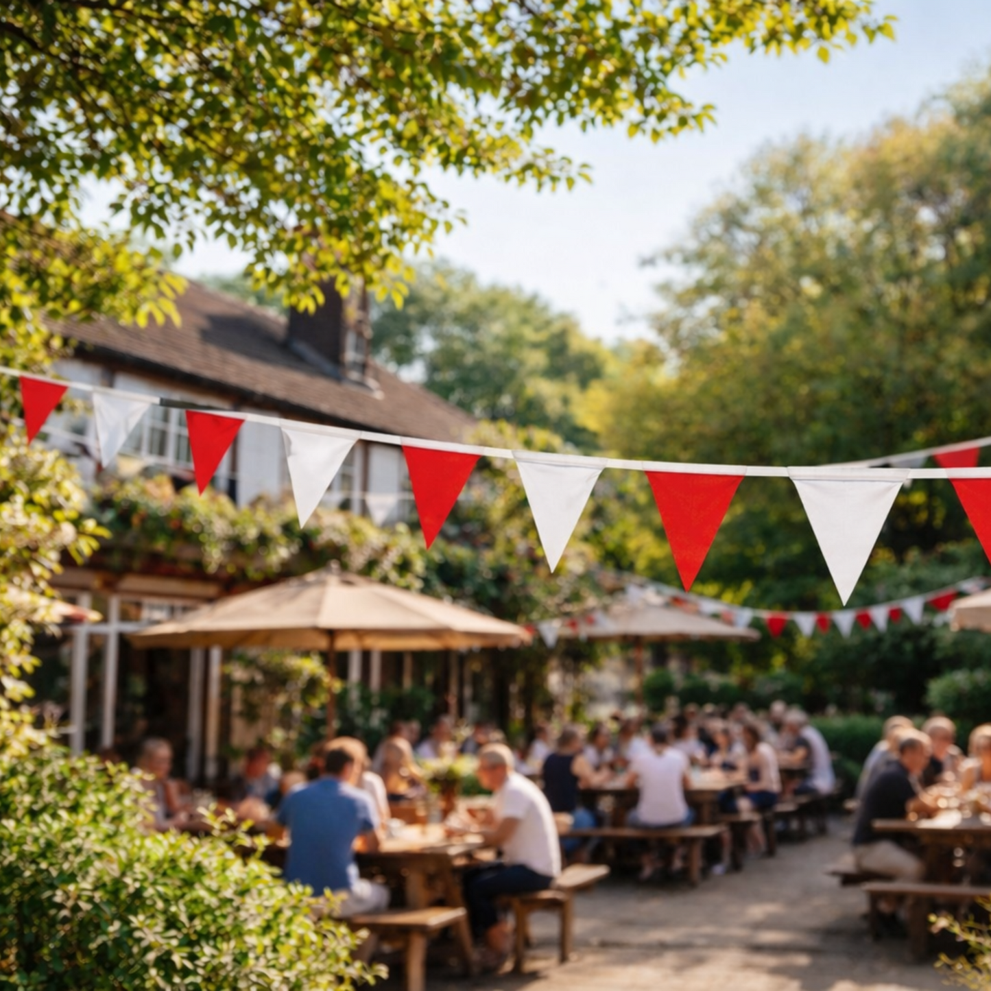 Red and White Bunting