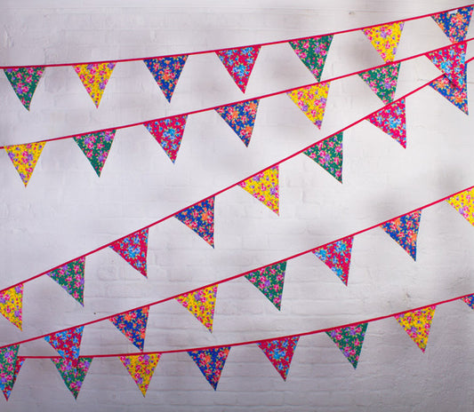 Bright Multi-Coloured Floral Wedding Bunting
