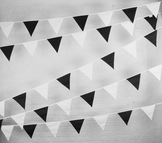 black and white cotton bunting