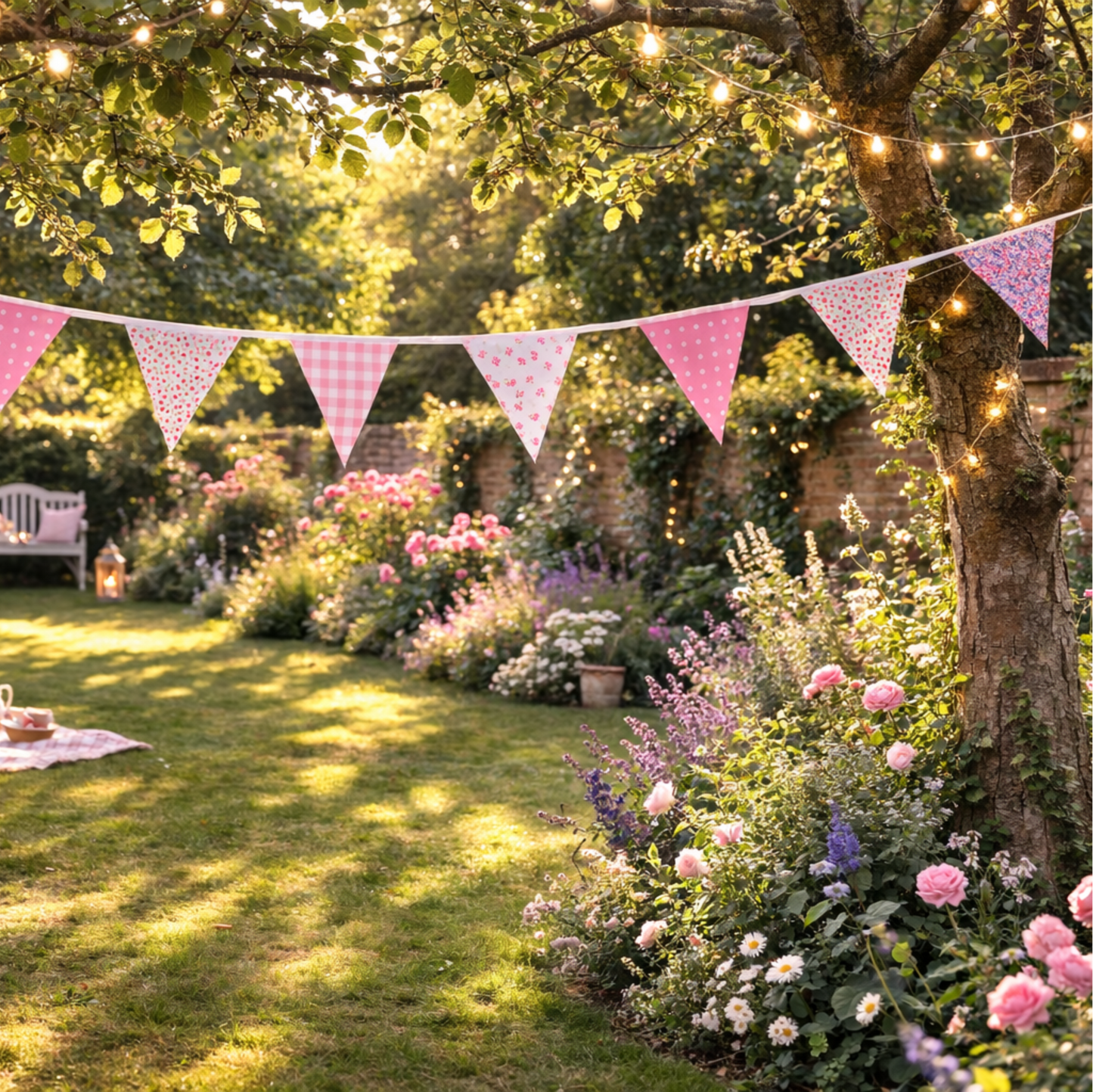 Vintage Pink Floral Bunting