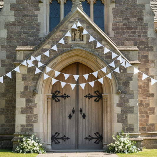 White Wedding Bunting